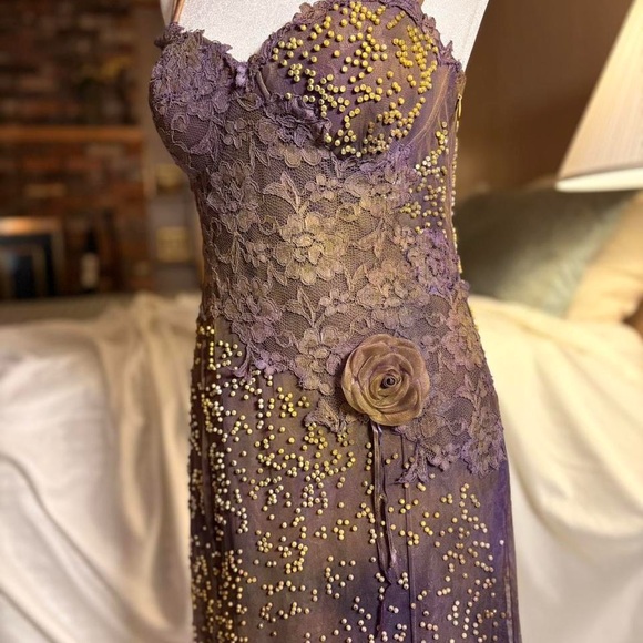 Rare Bespoke Vintage Beaded Lace Fairy Gown - S - Picture 6 of 8